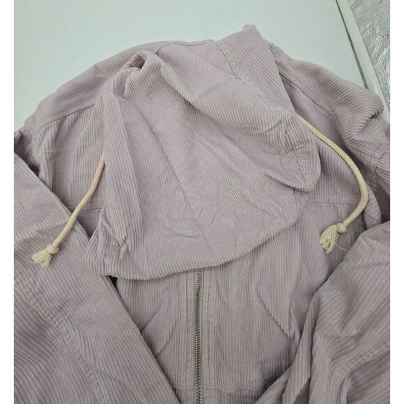 Double Zero Lovely Large Corduroy Hooded Jacket With Zip Front Chore Barn Coat - Picture 4 of 8